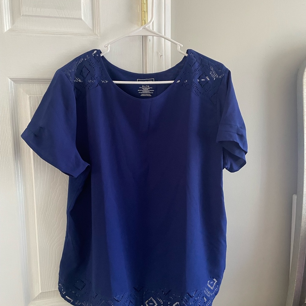 Van Heusen Blue Short Sleeve Blouse